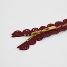 Молния металлическая, №3, неразъёмная, замок автомат, 60 см, бордовая - Фото 2