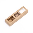 Коробка с обечайкой с окном «под 3 конфеты» 13×5×3.3 см, крафт - Фото 4