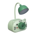 УЦЕНКА Настольная лампа "Киса" LED 3Вт USB зеленый 9,5х7,4х22 см RISALUX - Фото 13