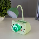 УЦЕНКА Настольная лампа "Киса" LED 3Вт USB зеленый 9,5х7,4х22 см RISALUX - Фото 4
