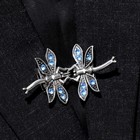 Зажим для кардигана "Стрекоза", цвет синий в серебре - фото 11715847