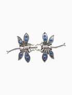 Зажим для кардигана «Стрекоза», синий в чернёном серебре - Фото 1