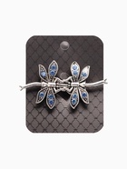 Зажим для кардигана «Стрекоза», синий в чернёном серебре - Фото 6