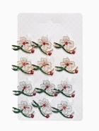 Брошь «Цветок» с двумя листьями, МИКС (комплект 12 шт) - фото 50201852