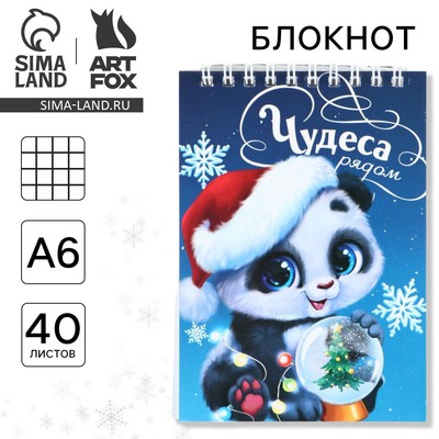 Блокнот детский, А6, 40 листов, мягкая обложка, на гребне «Чудеса рядом»