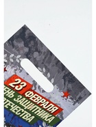 Пакет подарочный «23 февраля», полиэтиленовый с вырубной ручкой, 20×30 см, 30 мкм - Фото 2