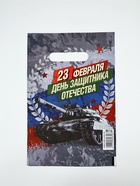 Пакет подарочный «23 февраля», полиэтиленовый с вырубной ручкой, 20×30 см, 30 мкм - Фото 3