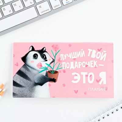 Планер с отрывными листами, 50 л. 17×9 см «Енот»