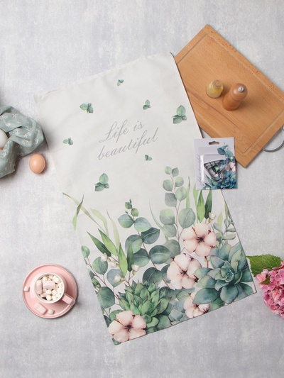 Кухонный набор «Этель» Eucalyptus: полотенце 40×73 см, саржа 190 г/м², формочки для печенья
