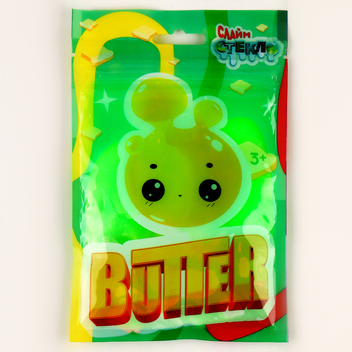 Слайм «Стекло», серия Butter в Дой-паке, зелёный цвет, 75 г - фото 1906503670