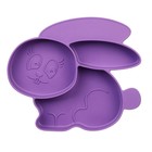 Силиконовая детская тарелка «Зайка» с секциями, цвет МИКС - фото 5986013