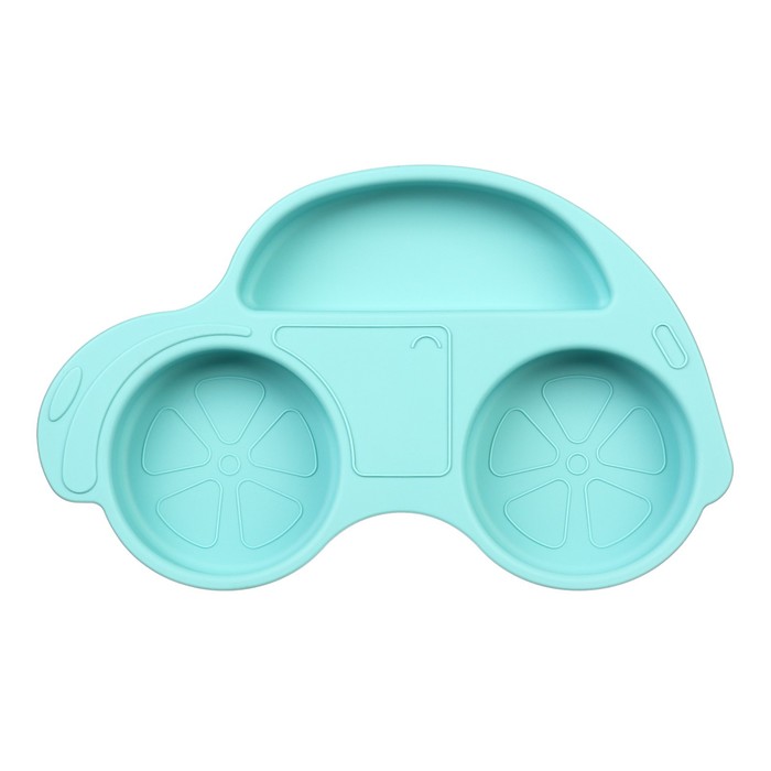 Силиконовая детская тарелка «Машинка» с секциями, цвет МИКС