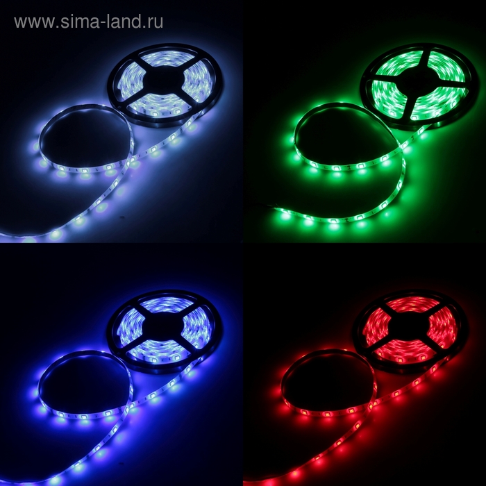 Светодиодная лента 12В, SMD5050, 5 м, IP33, 30LED, 7.2 Вт/м, 14-16 Лм/1 LED, DC, МУЛЬТИ (RGB) - Фото 1