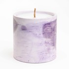 Свеча «Цилиндр» в подсвечнике из гипса, 8,5х8,5х8 см,мрамор с фиолетовыми полосками - Фото 2