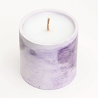 Свеча «Цилиндр» в подсвечнике из гипса, 8,5х8,5х8 см,мрамор с фиолетовыми полосками - Фото 3