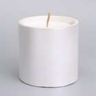 Свеча «Цилиндр» в подсвечнике из гипса, 8,5х8,5х8 см, белый перламутр - фото 23456377