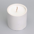 Свеча «Цилиндр» в подсвечнике из гипса, 8,5х8,5х8 см, белый перламутр - фото 23456378