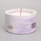 Свеча «Цилиндр» в подсвечнике из гипса, 11,5х11,5х6,5 см, мрамор с фиолетовым - Фото 2