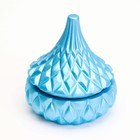 Свеча «Купол» в подсвечнике с ромбовидными гранями из гипса с крышкой, 8,5х8,5см, голубой - Фото 6