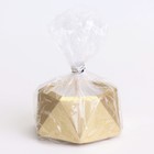 Свеча "Шестиугольник. Мрамор" в подсвечнике из гипса малый,7х3,5см,золото - Фото 4