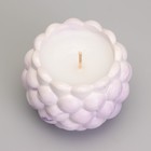 Свеча "Шар" в подсвечнике с шарообразными гранями из гипса, 8х7 см,мрамор с фиолет. полоска - Фото 3