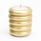 Свеча "Спираль" в подсвечнике из гипса, 7х9см, золото - Фото 2