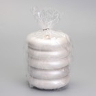 Свеча "Спираль" в подсвечнике из гипса, 7х9см, белый перламутр - Фото 4