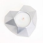 Свеча "Сердце. Мрамор" в подсвечнике из гипса с гранями, 8х7,5х2,5см,серебро - Фото 4