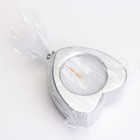Свеча "Сердце малое. Мрамор" в подсвечнике из гипса, 7х3см,серебро - Фото 4