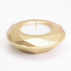 Свеча "Полноторие" в подсвечнике с гранями из гипса большой, 10,5х3см,золото - фото 23516999