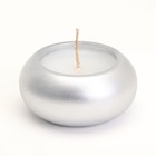 Свеча "Полноторие" в подсвечнике из гипса малый,6х3см,серебро - Фото 2