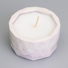 Свеча "Мрамор" в подсвечнике из гипса с крышкой, 8,5х6см, мрамор с фиолетовыми полосками - Фото 4
