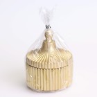 Свеча "Купол" в подсвечнике с узкими гранями из гипса с крышкой,7,5х9 см,золото - Фото 7