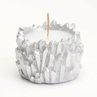 Свеча "Кристаллы" в подсвечнике из гипса,6х4см, серебро - Фото 2