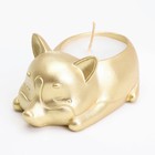 Свеча "Корги" в подсвечнике из гипса,8,5х13х7см,золото - фото 23517033