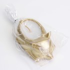 Свеча "Корги" в подсвечнике из гипса,8,5х13х7см,золото - фото 23517036