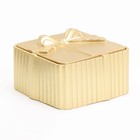 Свеча "Квадрат"в подсвечнике с узкими гранями из гипса, 7,5х3,5см, золото - фото 23517041