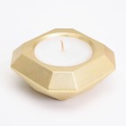 Свеча "Квадрат" в подсвечнике со скошенными углами малый,9х3,5см,золото - Фото 2