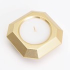 Свеча "Квадрат" в подсвечнике со скошенными углами малый,9х3,5см,золото - Фото 3
