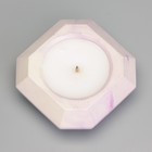 Свеча "Квадрат" в подсвечнике со скошенными углами малый,9х3,5см,мрамор с фиолет. полосками - Фото 3