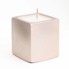 Свеча "Квадрат" в подсвечнике из гипса,5х6см,шампань - фото 23521556
