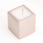 Свеча "Квадрат" в подсвечнике из гипса,5х6см,шампань - фото 23521557