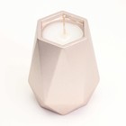 Свеча "Ваза. Мрамор" в подсвечнике из гипса с гранями,7х10см,шампань - Фото 3