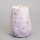 Свеча "Ваза. Мрамор" в подсвечнике из гипса с гранями,7х10см,мрамор с фиолетовыми полосками - Фото 2