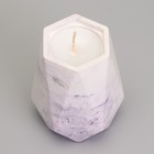 Свеча "Ваза. Мрамор" в подсвечнике из гипса с гранями,7х10см,мрамор с фиолетовыми полосками - Фото 3