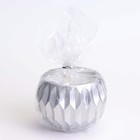 Свеча  "Шар" в подсвечнике с острыми гранями из гипса, 7х6см, серебро - Фото 4