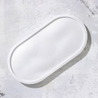 Подсвечник овальный из гипса,17,5х9х1,5см,белый перламутр - фото 24581229