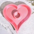 Подсвечник "Сердце" из гипса,14х2,5см,розовый - Фото 3