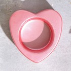 Подсвечник "Сердце малое. Мрамор" из гипса,7х3см,розовый - Фото 3