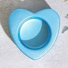Подсвечник "Сердце малое. Мрамор" из гипса,7х3см,голубой - Фото 3